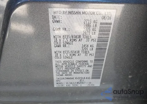 2017 Nissan Pathfinder Sv from USA, damaged, VIN 5N1DR2MN6HC609446